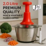 2.0Litre 4 Blades Premium Quality Meat and Vegetable Push Chopper with Stainless Steel Bowl