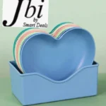 Pack of 10 Fancy Heart Shape Plates with 1 Plates Stand - Image 2