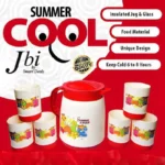 Six glasses and one jug