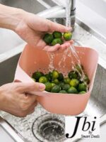 Plastic Drain Fruits & Vegetables Washing Basket - Image 3
