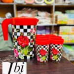 Printed Jug Glass Set 1 Jug 6 Glass