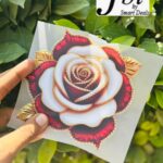 Dtf White Rose Print