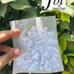 Dtf Beautiful Silver Peacock Print