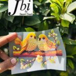 Dtf Cute Golden Birds Print