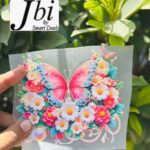 Dtf Colorful Flowers With Butterfly Print