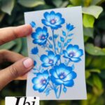 Dtf Cute Blue Flowers Print