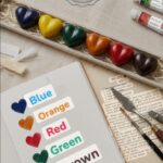 Drawing Book + 6 Heart Crayons Set