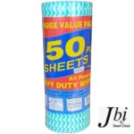 Heavy Duty Wipes Roll, Pack of 50 Sheets