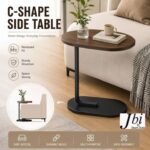 Oval C-Shaped Wooden Side Table