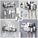 Self-adhesive Iron Wall Shelf With Hook
