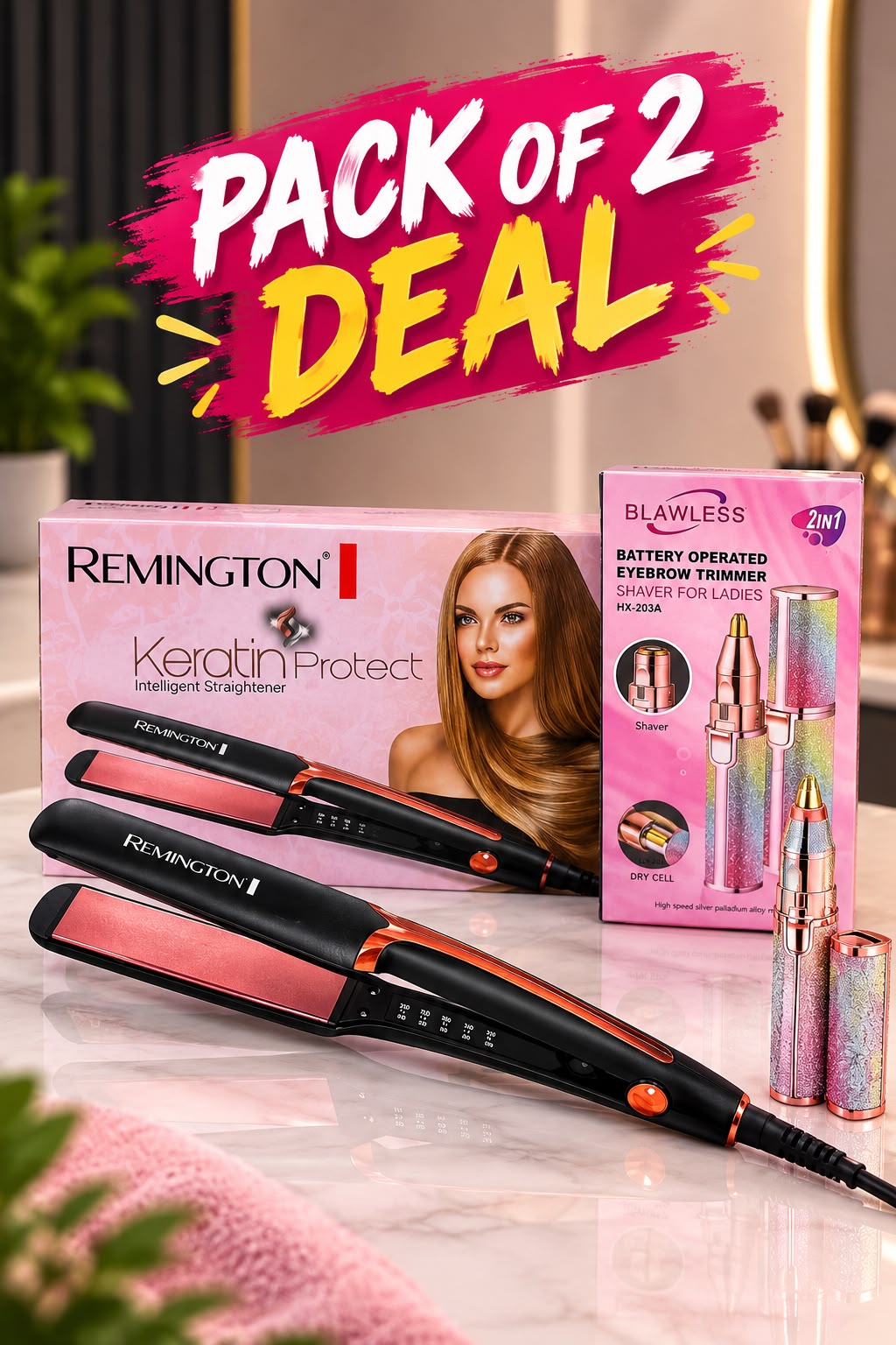 WhatsApp Image 2026-09-28 at 9.56.55 PM Pack Of 2 Deal Hair Straightner + Blawless Trimer - Image 1
