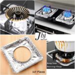 Silver Aluminium Foil Gas Stove Burner Covers 10Pcs