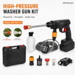 48V Cordless High Pressure Washer | Single Battery Portable Car & Bike Cleaning Water Spray Gun with Foam Bottle