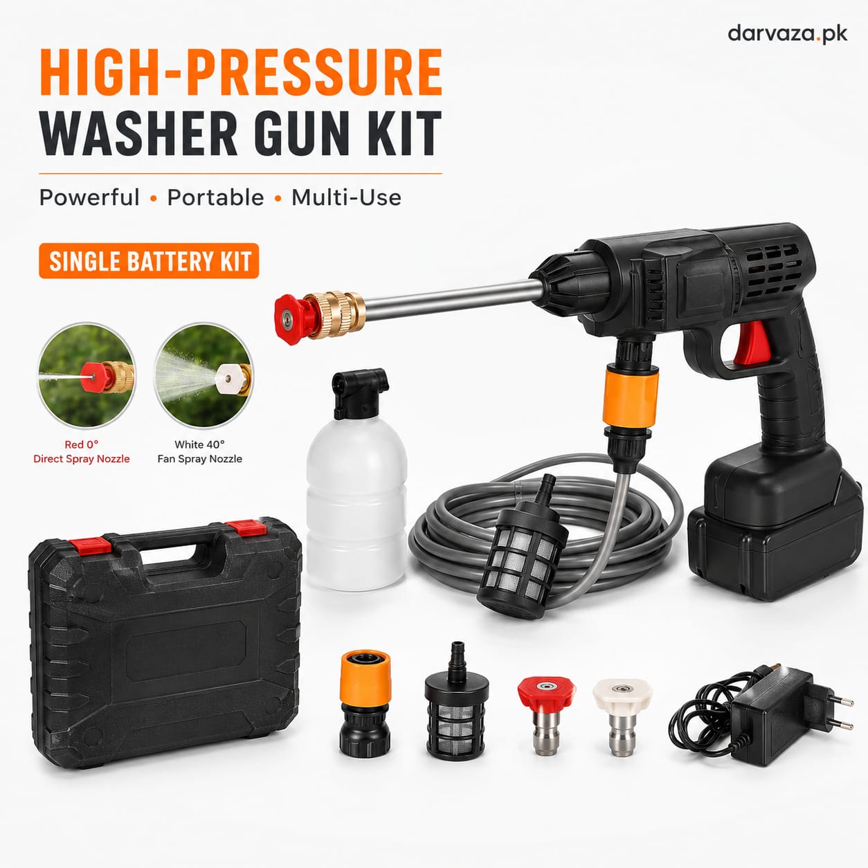WhatsApp Image 2026-10-07 at 1.18.30 PM 48V Cordless High Pressure Washer | Single Battery Portable Car & Bike Cleaning Water Spray Gun with Foam Bottle - Image 1
